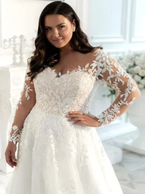 Svatební Šaty 44 5 robe de mariee grande taille manche longue 3 turbo 572240 5000x