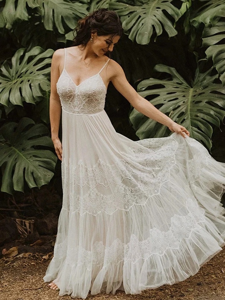 Boho Svatební Šaty Koupit 1 Svatební Šaty Boho Květ Mlhy